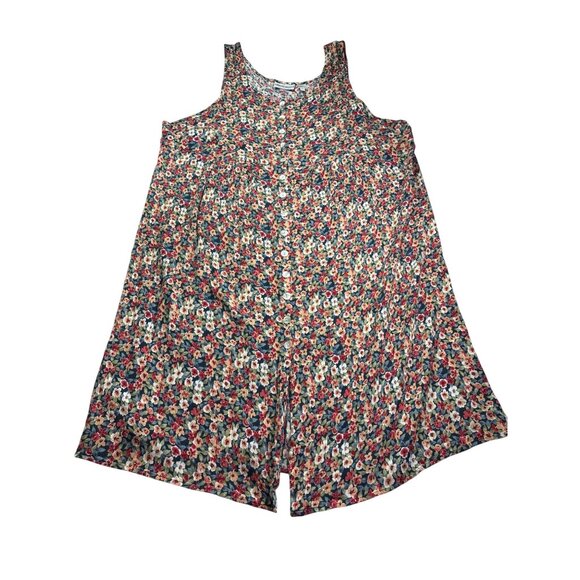 Vintage Caroline Wells II Floral Sleeveless Button Front Shirt Dress 22 - Picture 1 of 6